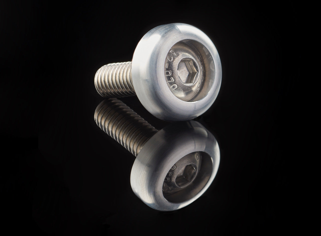 Billet Aluminium Fender Washer and ss Bolt Button head and countersink style - 10 Pack