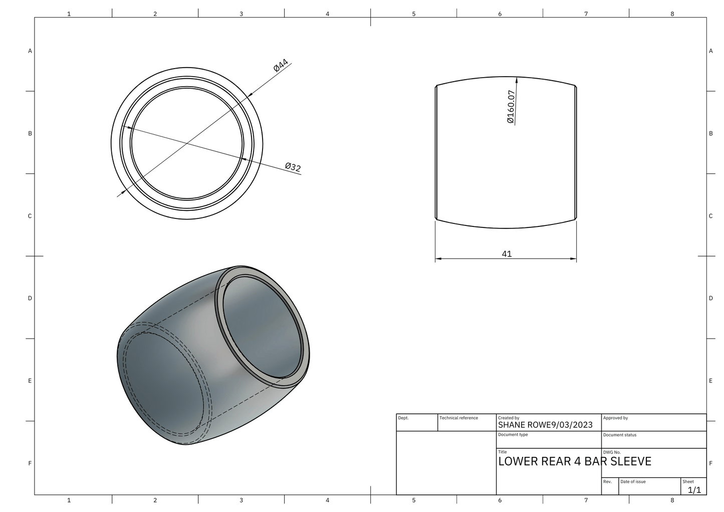 Heavy Duty - 4 Bar Bush Sleeve Assembly