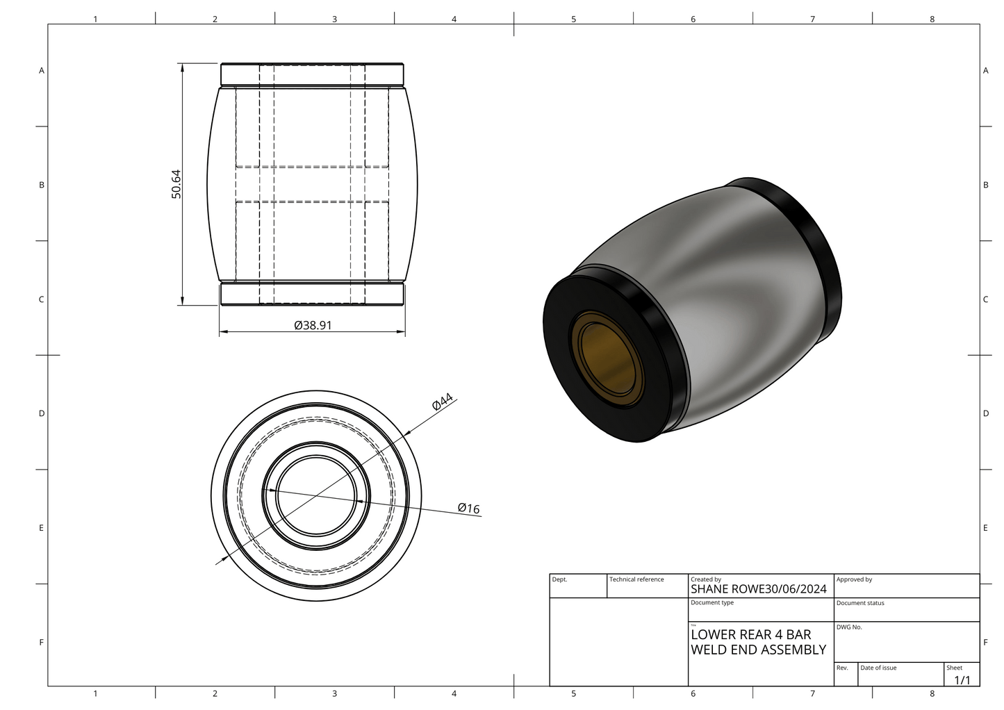 Heavy Duty - 4 Bar Bush Sleeve Assembly