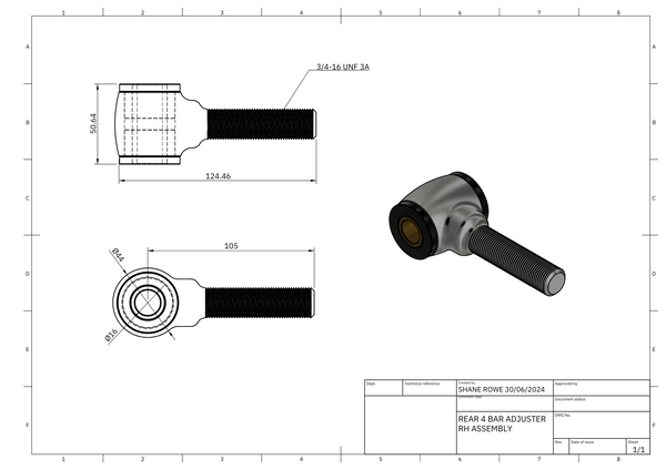 Heavy Duty - CNC Machined 4130 Chromoly 4 Bar Adjuster Assembly ...
